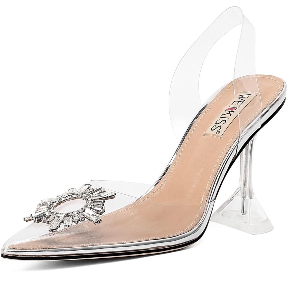 Wet kiss womens clear heels
